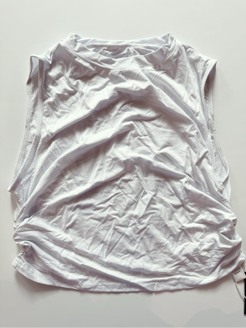 HALARA White Sleeveless ruched sides Tank Top XL NWT